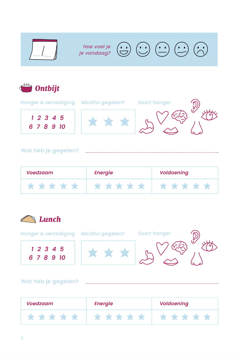 Intuïtief eten dagboekje